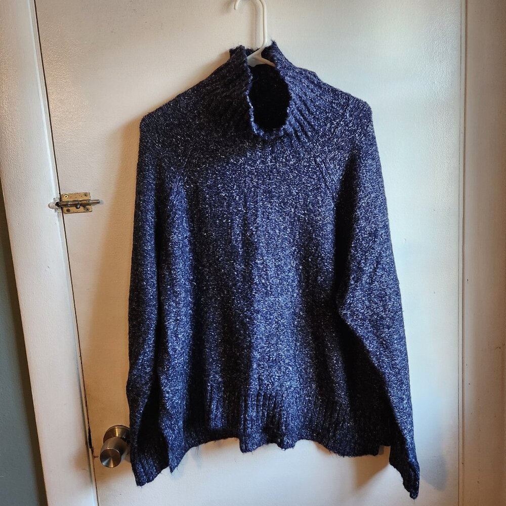 5/$25 Mia & Tess Blue Heathered Turtleneck Sweater